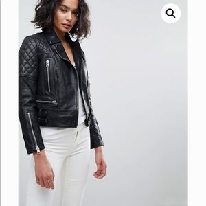 LIKE NEW AllSaints Black Leather Biker Jacket